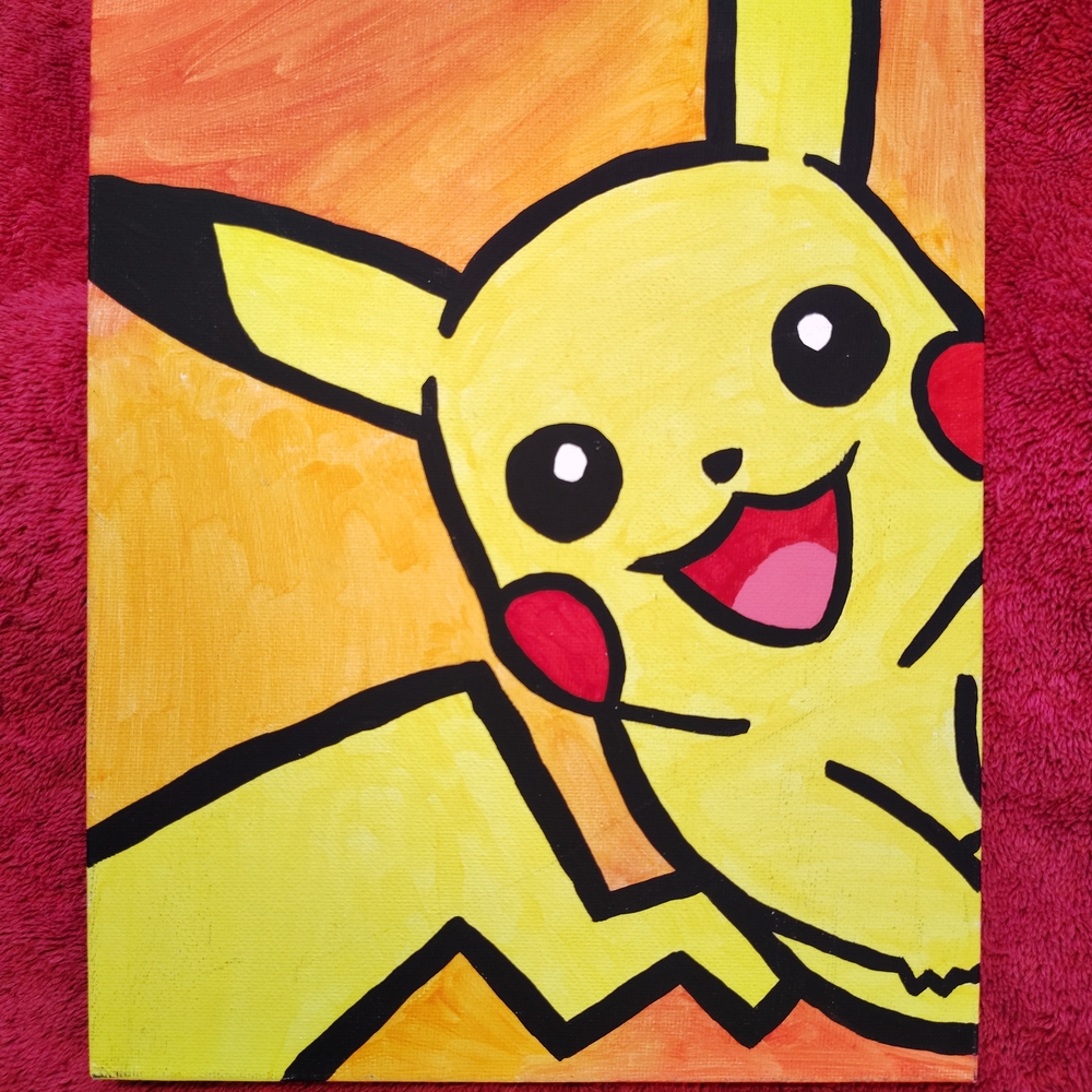 Vibrant Yellow Pikachu Canvas Art